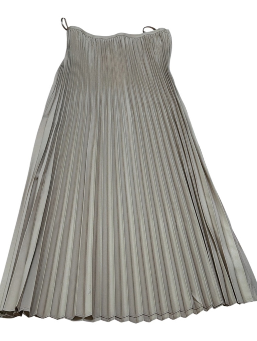 Eileen Fisher NWT M Biscuit Wool Silk Pleated Full Length Maxi Skirt MSRP $328 - Picture 6 of 6